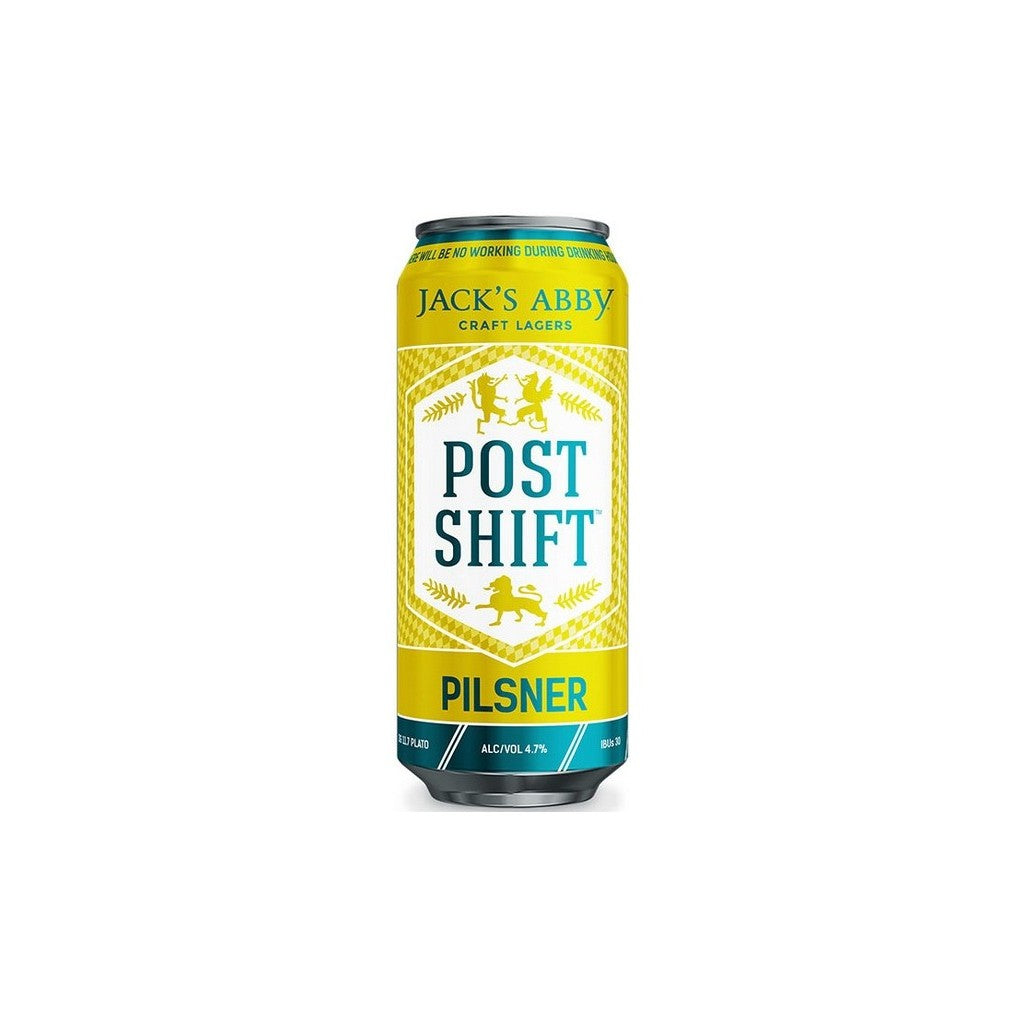 Jack's Abby Post Shift Pilsner 16oz 4 Pack Cans