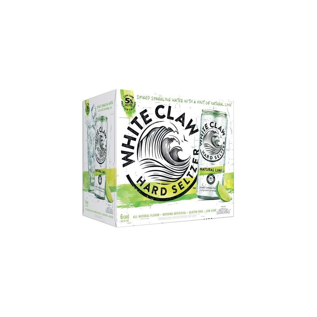 White Claw Hard Seltzer Natural Lime 12oz 6 Pack Cans