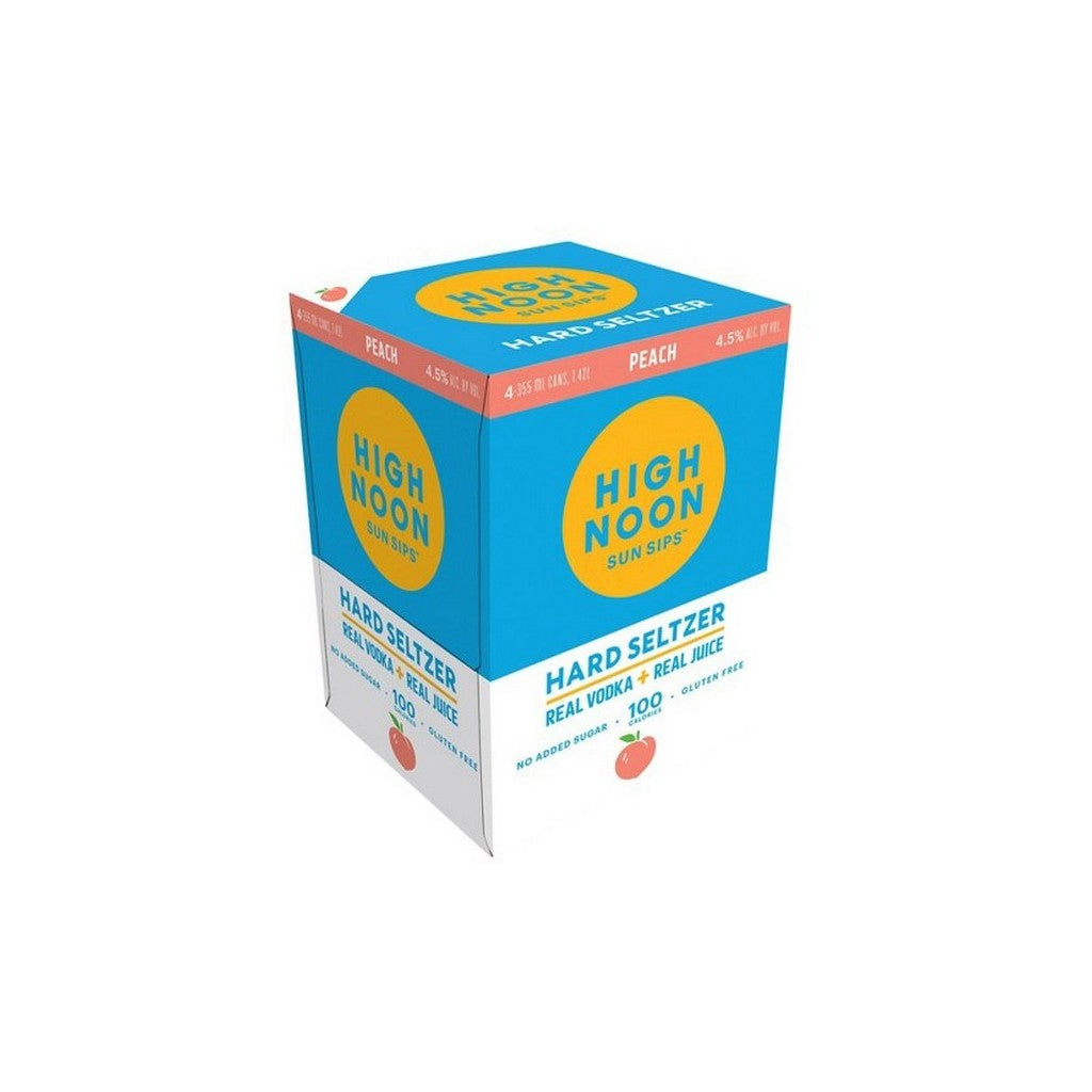 High Noon Sun Sips Peach Vodka & Soda 12oz 4 Pack Cans