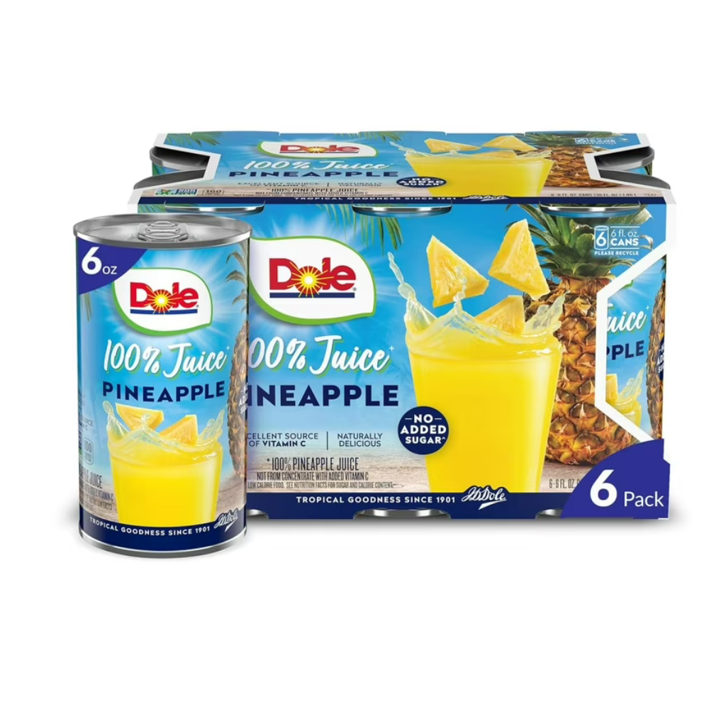 Dole Pineapple Juice 6pk Can 6oz