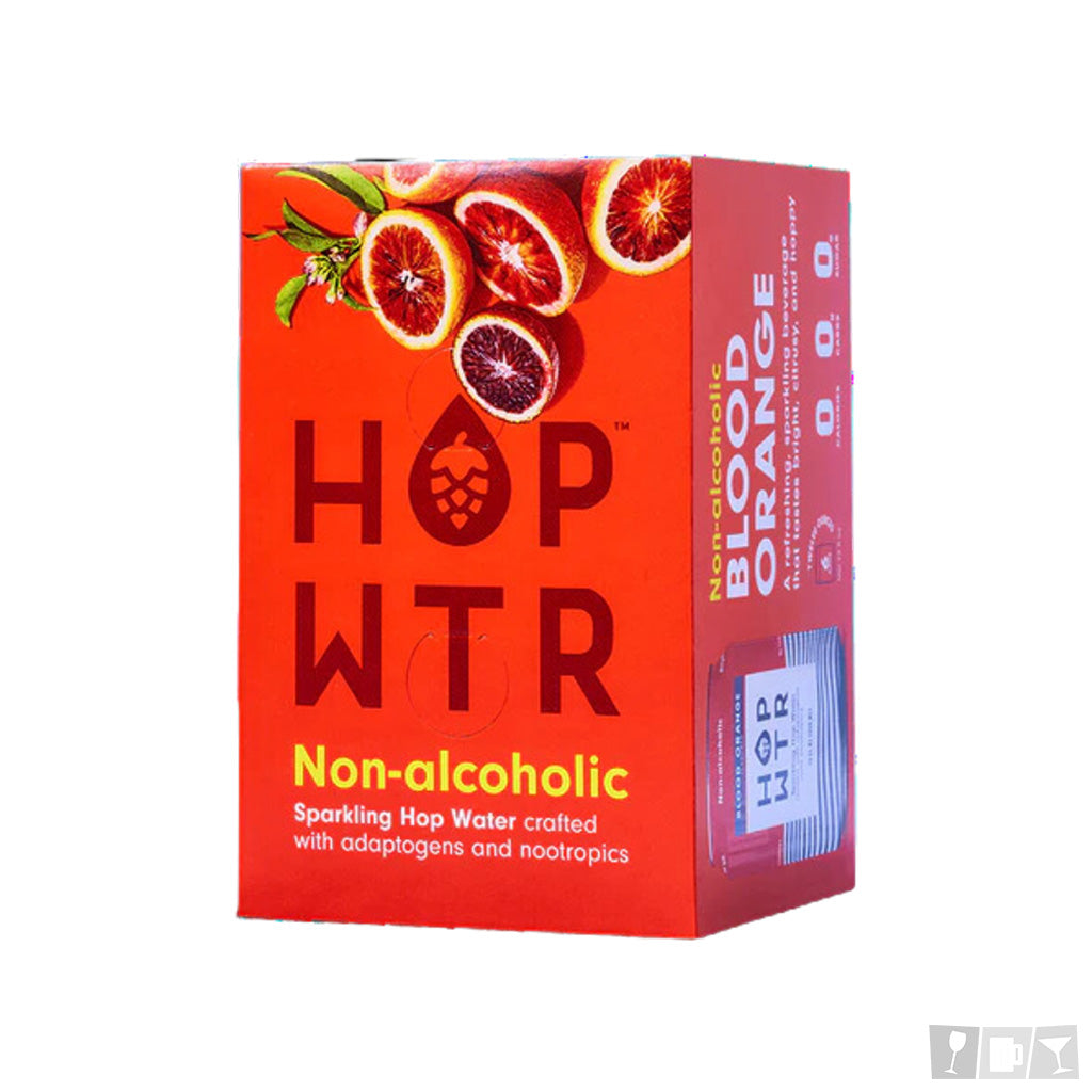 HOP WTR Blood Orange Sparkling Hop Water 12oz 4 Pack Cans