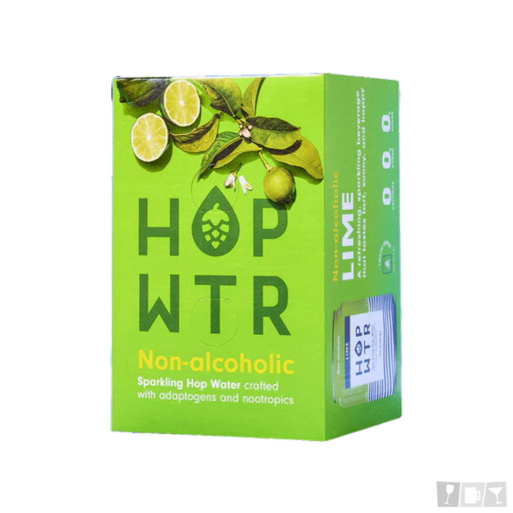 HOP WTR Lime Sparkling Hop Water 12oz 4 Pack Cans