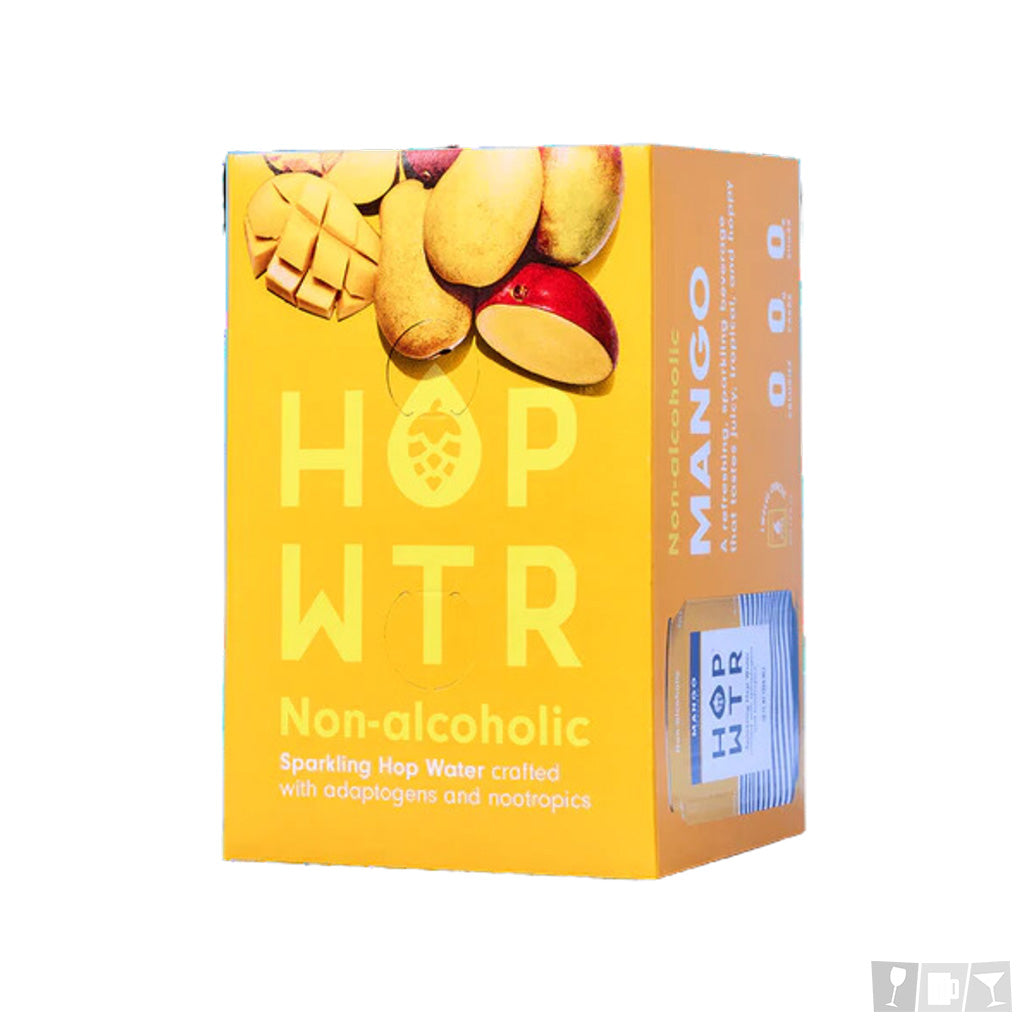 HOP WTR Mango Sparkling Hop Water 12oz 4 Pack Cans