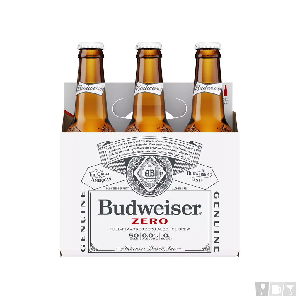 Budweiser Zero Non-Alcoholic 12oz 6 Pack Bottles