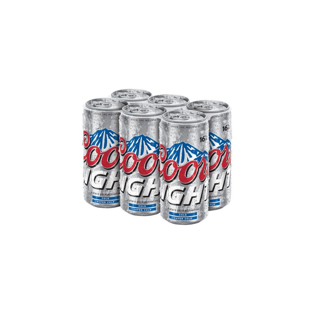 Coors Light 16oz 6 Pack Cans