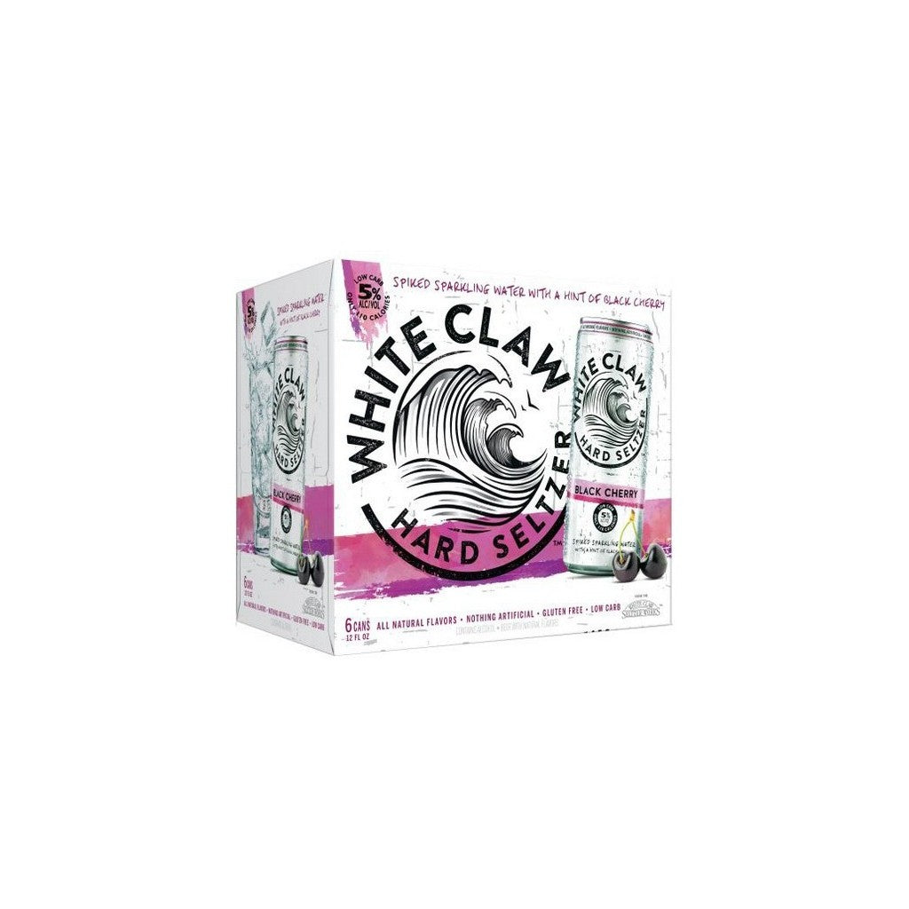 White Claw Hard Seltzer Black Cherry 12oz 6 Pack Cans